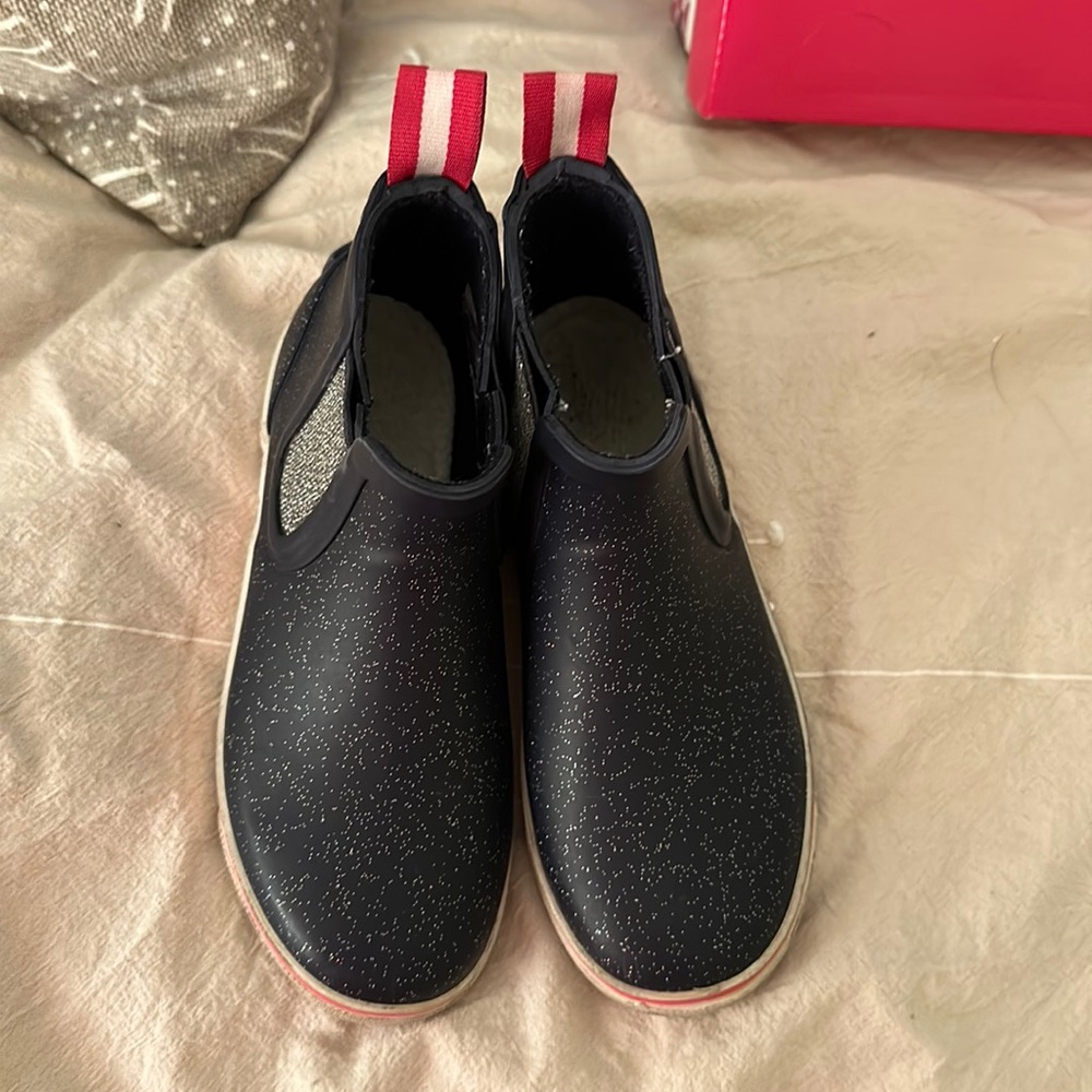 Joules short glitter rain boots